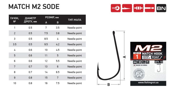 Гачки FR Match M2 Sode №10 (уп10шт)