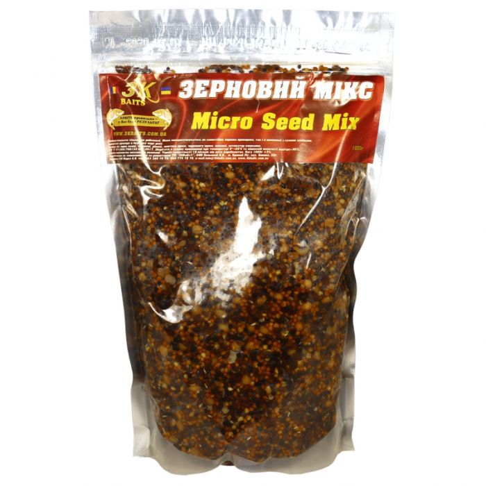 Прикорм 3K Baits "Зерновий мікс Micro Seed Mix" (натур) 1000г