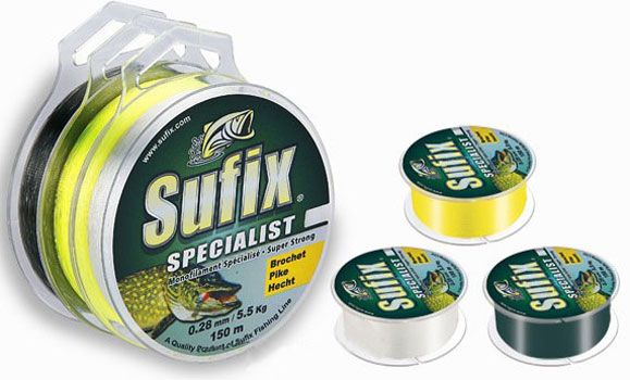 Леска Sufix specialist Pike 480m 0.30mm/6.4kg/dark green