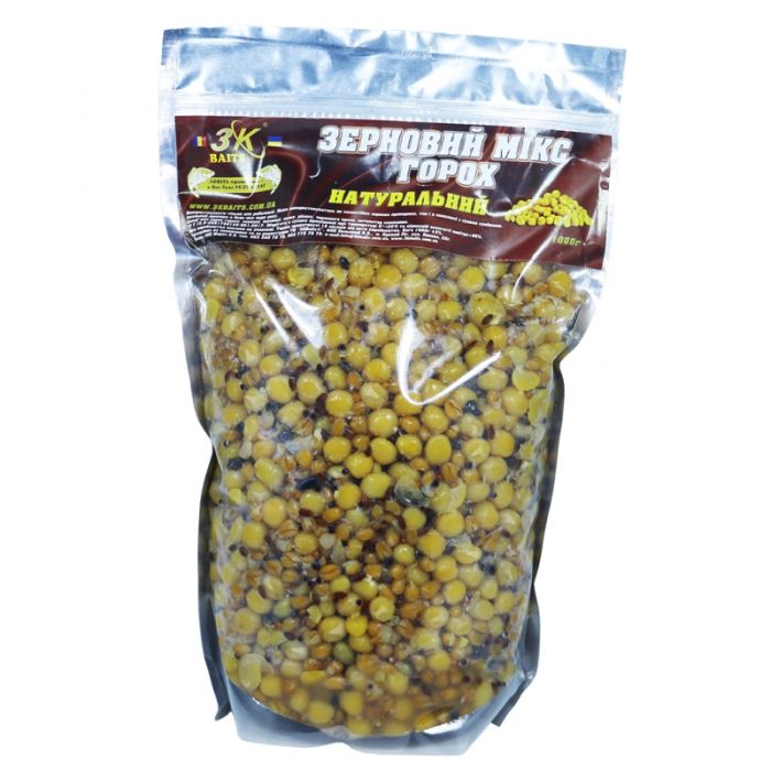 Прикорм 3K Baits "Зерновий мікс Горох" (натур) 1000г