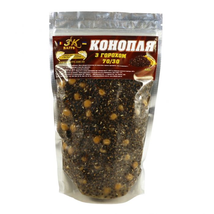 Прикорм 3K baits Конопля з горохом 70/30 400гр