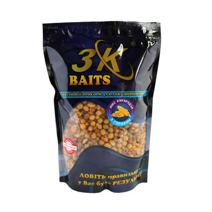 Прикорм 3K bats Зерновий мікс Кукурудза (з горохом) 1000г