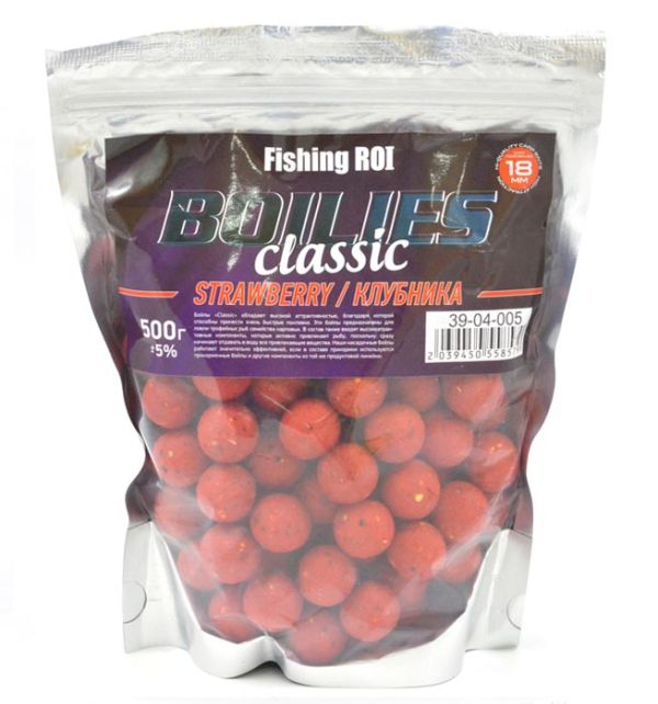 Бойлы Fishing ROI "BOILIES" classic Клубника 18 500г