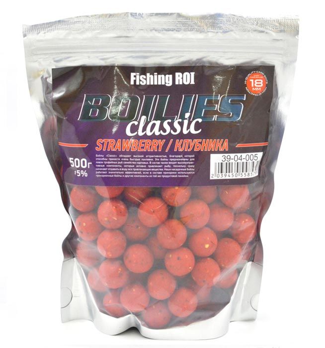 Бойлы Fishing ROI "BOILIES" classic Клубника 18 500г