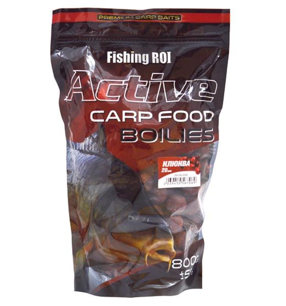 Бойлы Fishing ROI "BOILIES" пылящие насадочные Клюква 20мм 800г