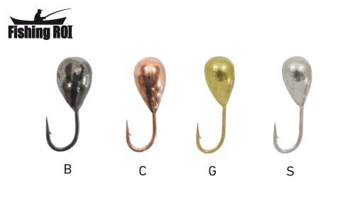 Мормишка вольфрамова Fishing ROI Крапля з отвором 2,5mm black nickle