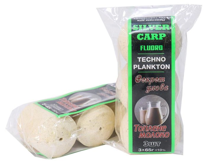 Технопланктон Silver Carp FLUORO Топлене молоко 3*65гр