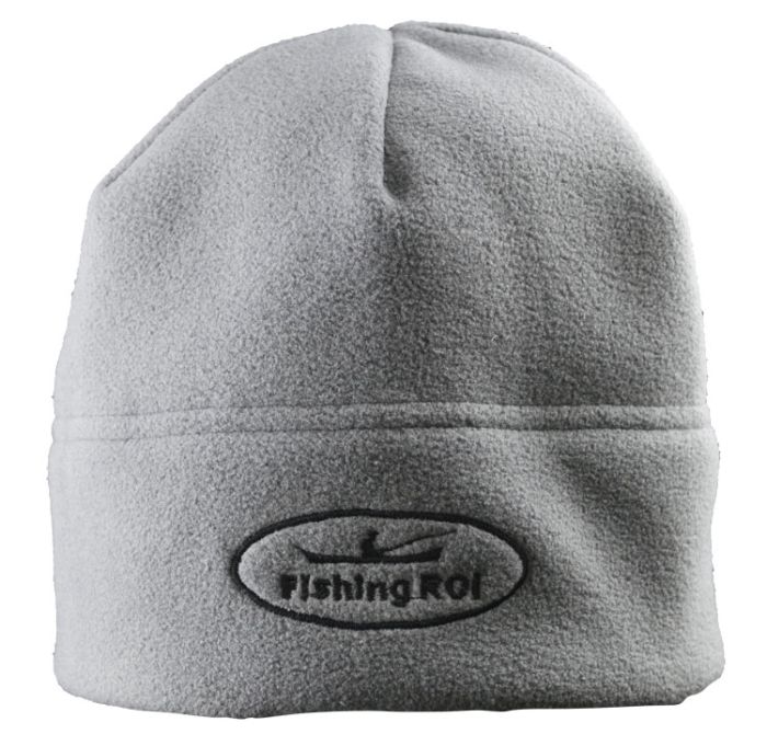 Шапка-флис "Fishing ROI" серая