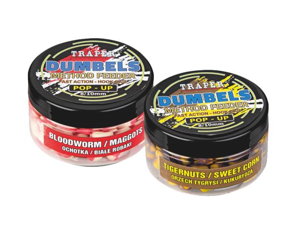 Бойли Traper Dumbels duo color Pop-up 30g Strawberry / Cream Method Feeder 8-10mm