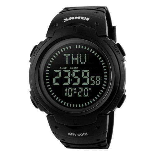 Часы Skmei 1231BK All Black Smart Watch + Compass 1080-0819