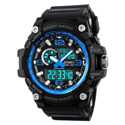 Часы Skmei 1283 All Black-Blue 1080-0103