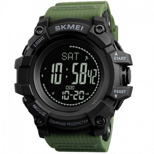 Часы Skmei 1356AG Army Green + Compass 1080-0904