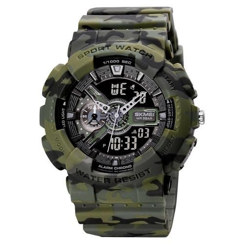 Часы Skmei 1688 Green-Black Military Dual Time 1080-0740