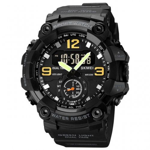 Часы Skmei 1965BK black Dual Time 1080-0920