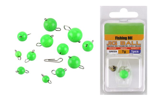 Вольфрамовые чебурашки Fishing ROI Green блистер