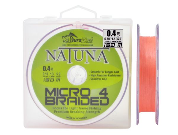 Шнур DuraKing Natuna X4 Micro Braided 150m. 0.2/0.08mm. /11Lbs./5.0kg (Orange)