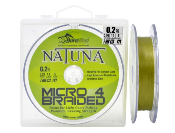 Шнур DuraKing Natuna X4 Micro Braided 150m. 0.4/0.10mm. /13Lbs./5.9kg (Yarite)