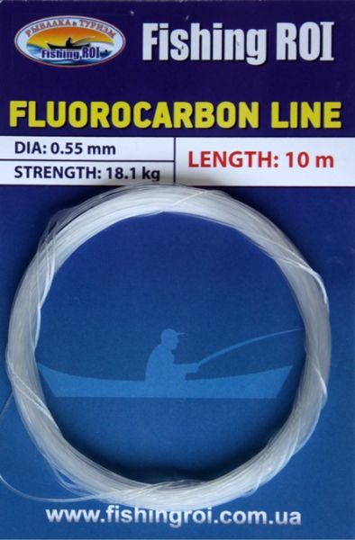 Поводочний матеріал Fishing ROI Fluorocarbon line 0,45мм 13,6кг 10м