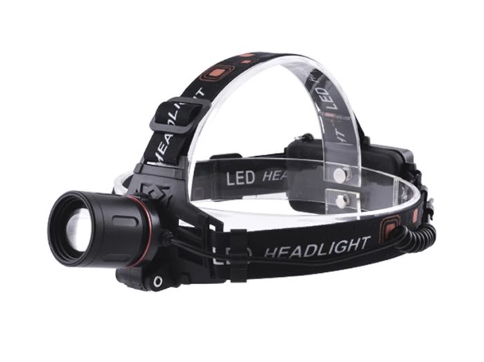 Фонарь налобный Police 2177-1-T6 ЗУ 220V/12V 2*18650 zoom, signal light, Box