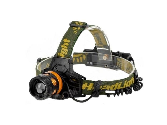 Фонарь налобный Police 6813-T6 ЗУ 220V/12V 2*18650 zoom Box