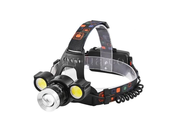 Фонарь налобный Police C864/C868-T6+2COB, 2*18650, ЗУ 220V/12V, zoom BOX