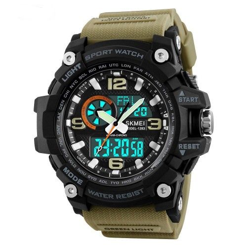 Часы Skmei 1283 Black-Khaki Wristband 1080-0106
