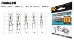 Вертлюг із карабіном Fishing ROI Impressed rolling swivel with nice snap №12