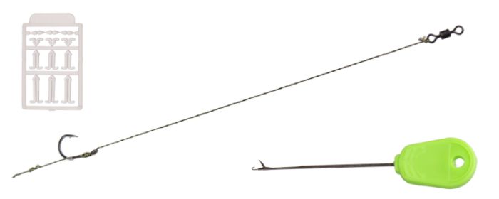 Поводок Fishing ROI карповый с конусом hook 8245A №2 25lb
