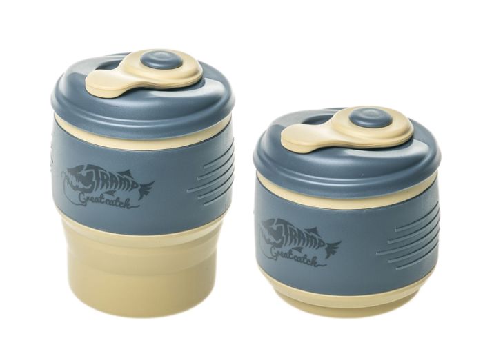 Кухоль складний силіконовий Tramp TRC-082-bl з кришкою 350ml графітовий/пісочний
