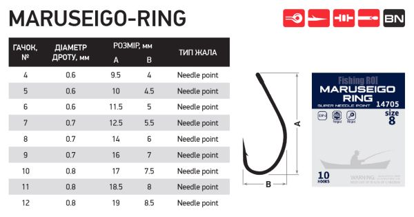 Крючки FR Maruseigo-ring №9 (уп10шт)