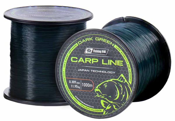 Леска Fishing ROI Dark Green Carp Line d=0.331mm 13.6kg 1000m