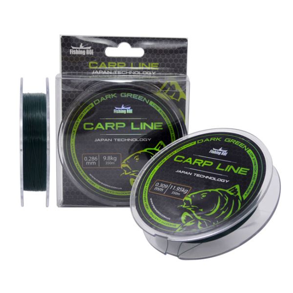 Леска Fishing ROI Dark Green Carp Line d=0.331mm 13.6kg 350m
