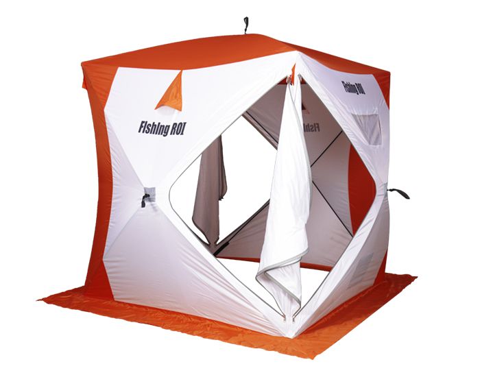 Палатка для зимней рыбалки "Fishing ROI" Cyclone-2 Куб (180*180*205см) white-orange