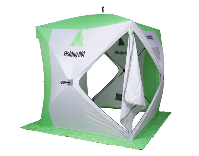 Палатка для зимней рыбалки Куб "Fishing ROI" CYCLONE (150*150*170см) white-green
