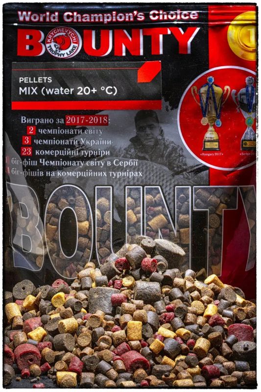 Пелет BOUNTY MIX - тепла вода (20+) 2-20мм 0.4 кг