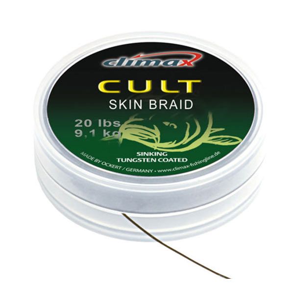 Поводочний матеріал в матовой оплетке Climax CULT Skin Braid 20lb 15 m camou gree