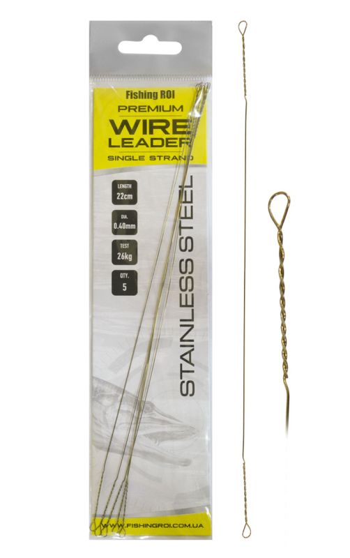 Поводок струна Fishing ROI Wire Leader 0,4мм 26кг 22см