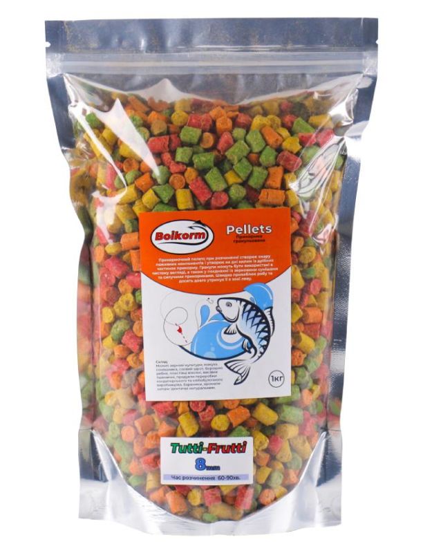 Прикормка "ПЕЛЛЕТС" Boikorm (Tutti-Frutti) , гранула 8 мм. 1кг