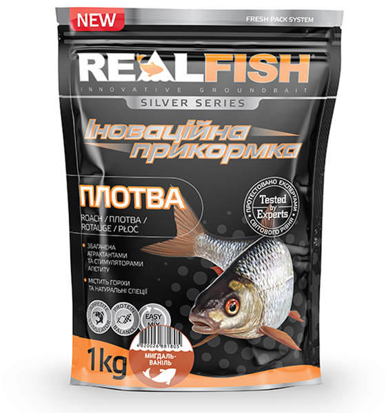 Прикормка REALFISH Плотва (Мигдаль-ваніль) 1кг