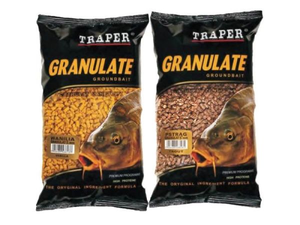 Прикормка TRAPER Granulate 5mm/1kg Strawberry