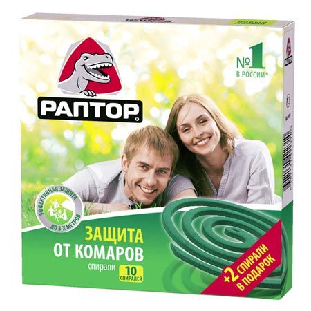 "Раптор" Спираль от комаров без запаха