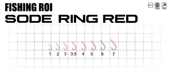Крючки Fishing ROI Sode-ring №7 red