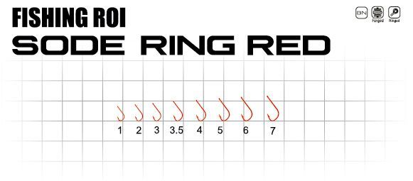 Крючки Fishing ROI Sode-ring №8 red