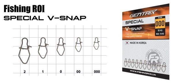 Застібка Fishing ROI Gentrix special V-snap №00