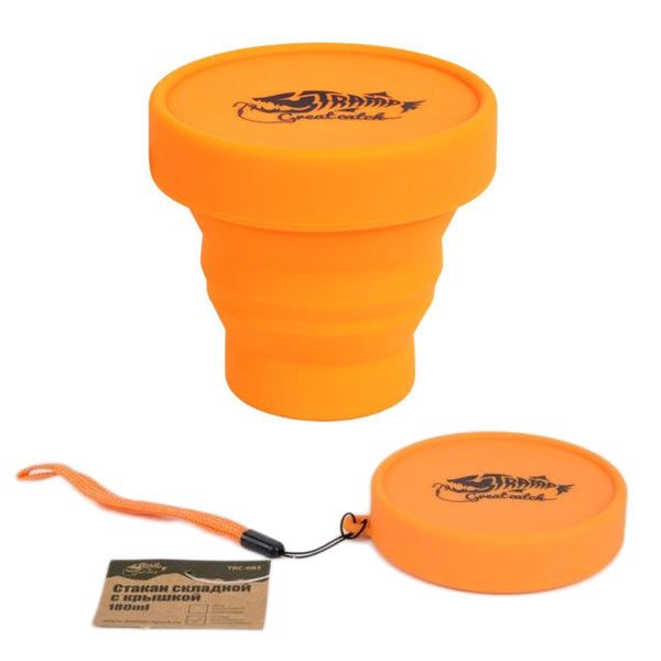 Склянка складна силіконова з кришкою Tramp 180ml orange TRC-083-or
