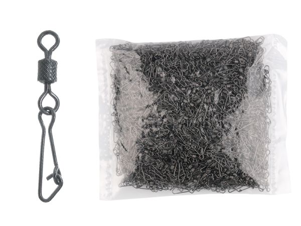 Вертлюг с застежкой Impressed rolling swivel with hooked snap №8  (1000шт/уп)